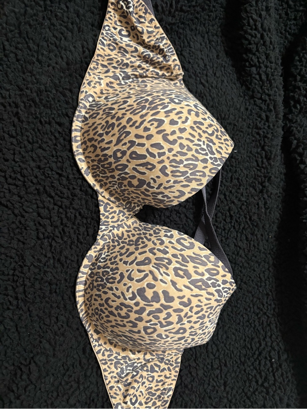 PINK Victoria's Secret Leopard Print Bra - Beige and Black
